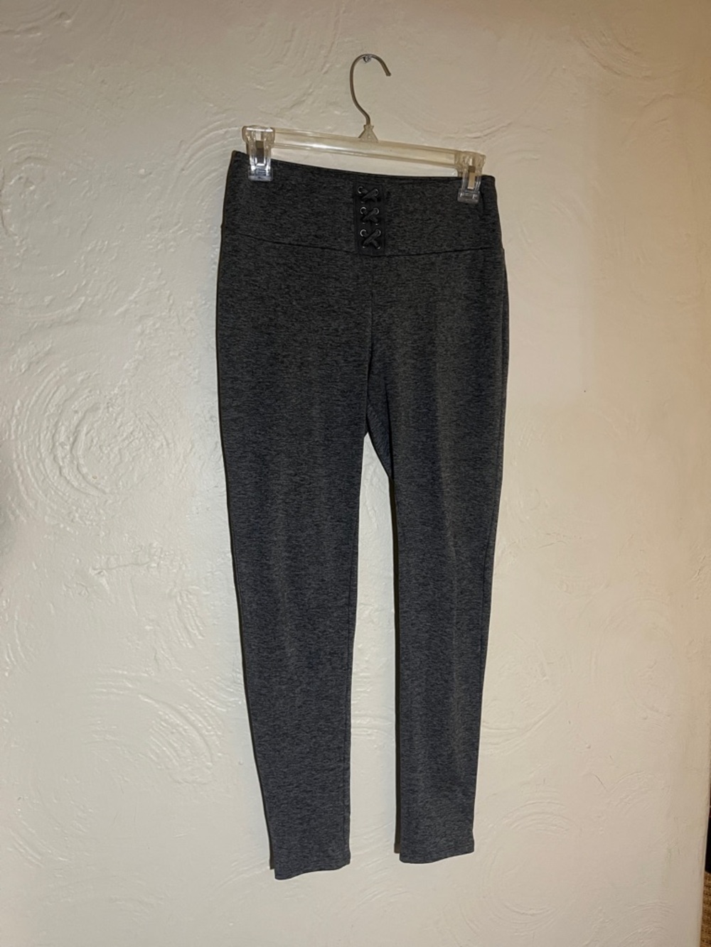 Pink Republic Charcoal Gray High-Waist Lace-Up Leggings